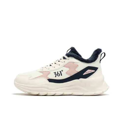 361° Anti Slip And Wear Resistant Water Resistant High Top Casual Running Shoes Women's White Pink