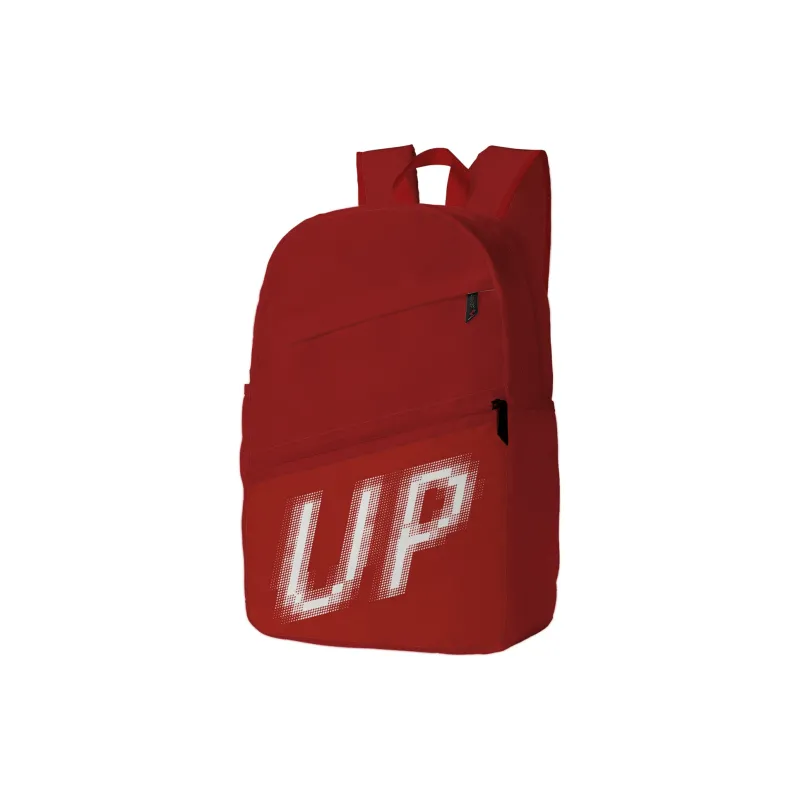 TURN UP Polyester Student Backpack Regular Unisex Red/White-7