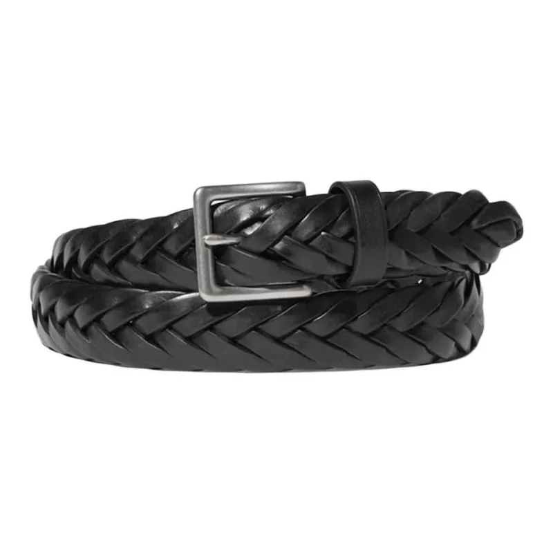 UNIQLO Cow Leather Belts Unisex Umber/Black Width  3CM-0