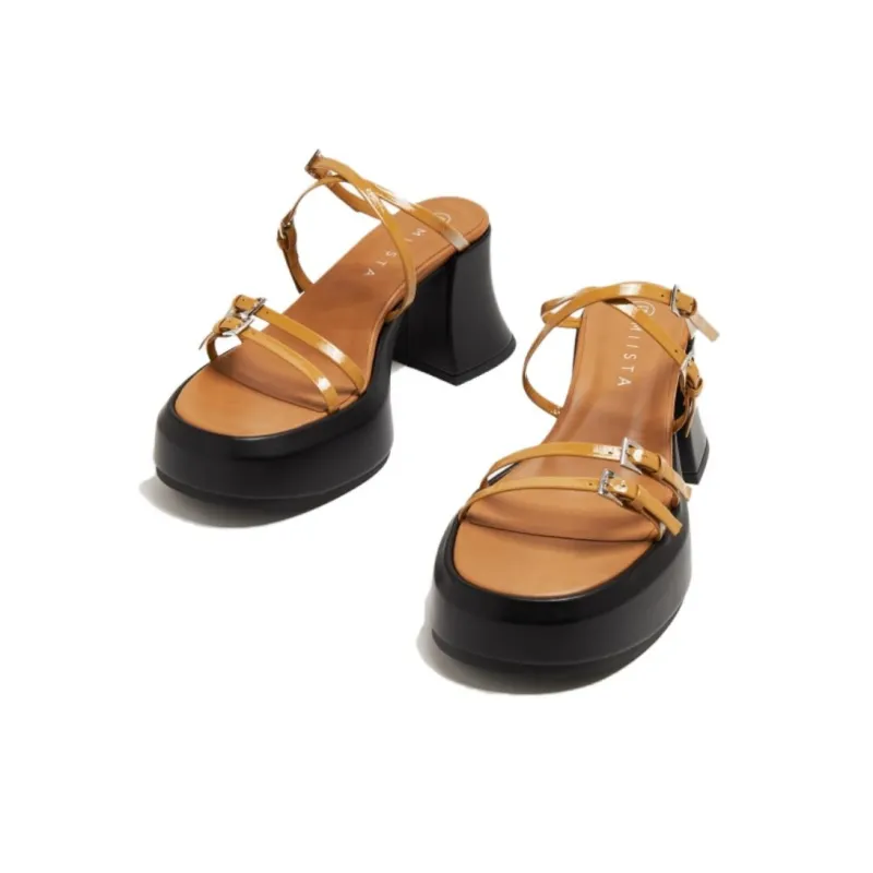 MIISTA Slide Slippers 8cm Women's Beige-4