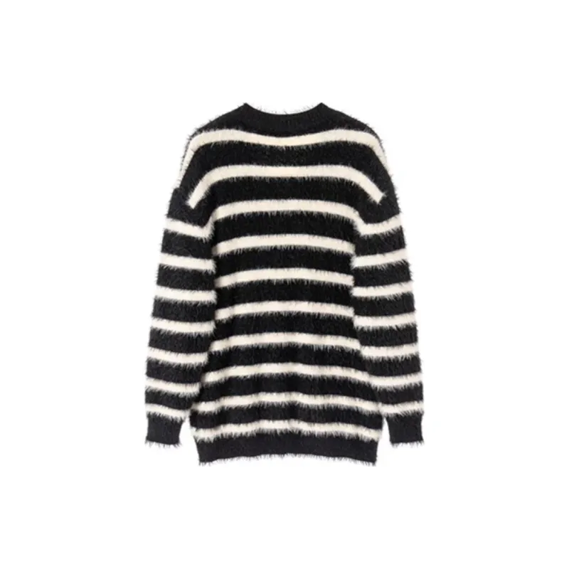 EKOOL Sweaters Women's Black White Stripes-1