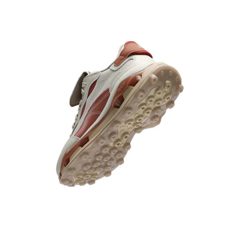FILA KM2 Cushioning Anti-Slip And Wear-Resistant Low-Top Casual Shoes Women's White Orange-4