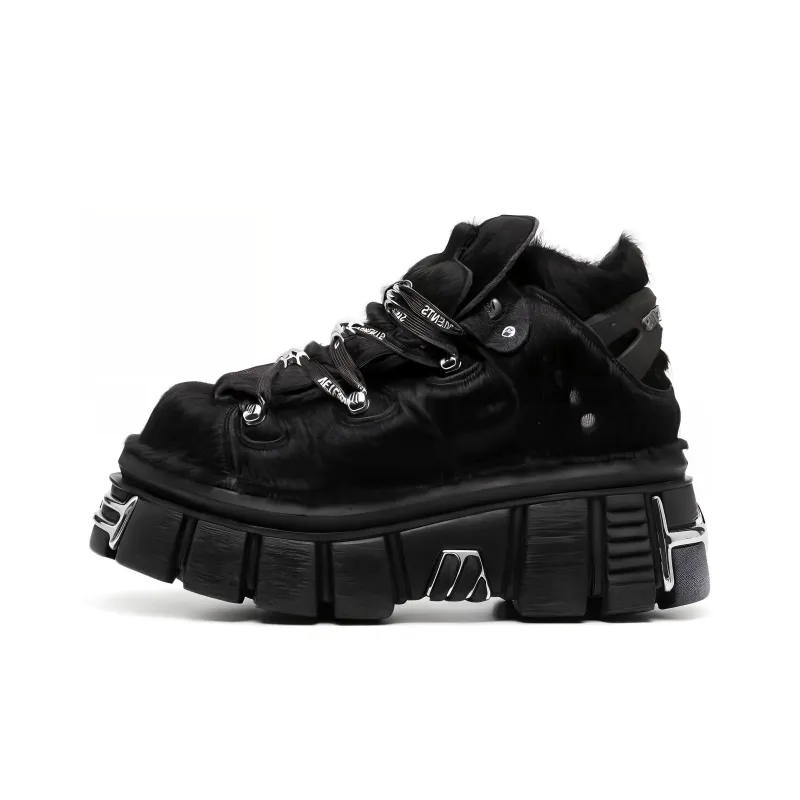 Vetements High-Top Skateboard Shoes Men's Black-0