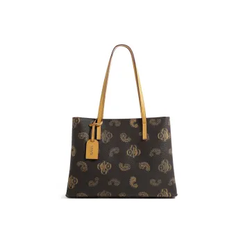 COOGI Synthetic Leather Handbag Shoulder Bag Tote Large Size Women's Coffee/Ecru/Khaki