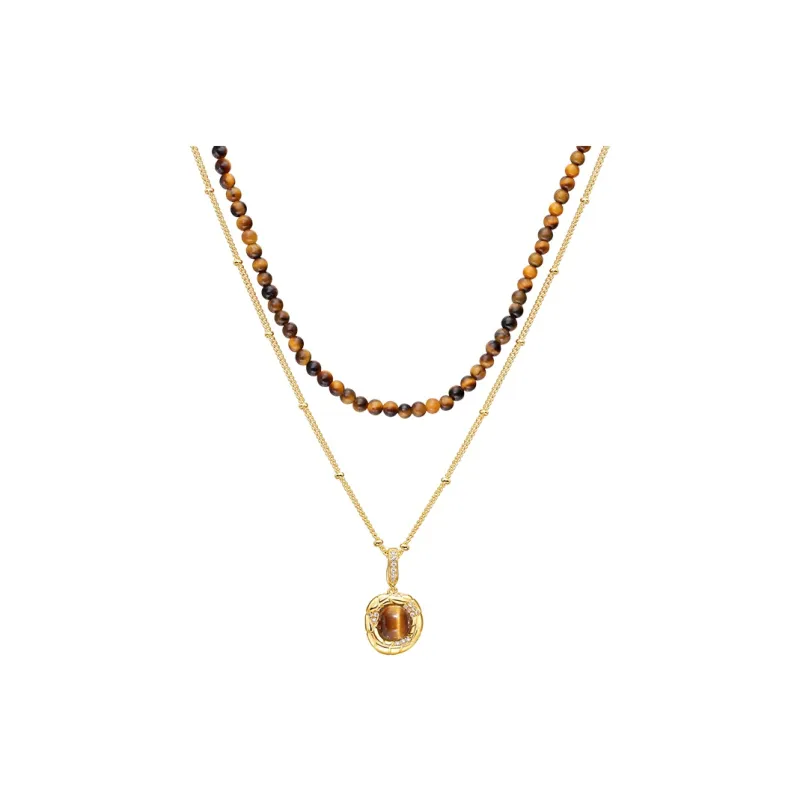 Arsis Copper Alloy Necklaces Unisex Gold Silver Two Tone-7