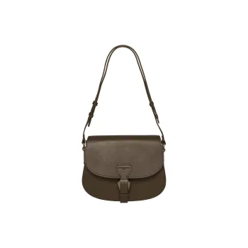 INES DE LA FRESSANGE Cow Leather Messenger Bag, Crossbody Bag, Shoulder Bag Women's Tan Gray Brown