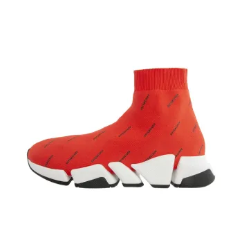 Balenciaga Speed 2.0 High Top Casual Shoes Men's Red