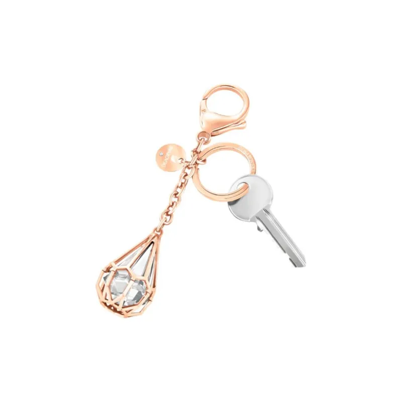 Swarovski Rose Gold-Plated Keychains Unisex White-1