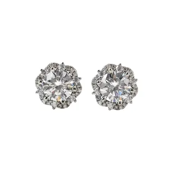 Stone On The Line 925 Sterling Silver Stud Earrings Unisex