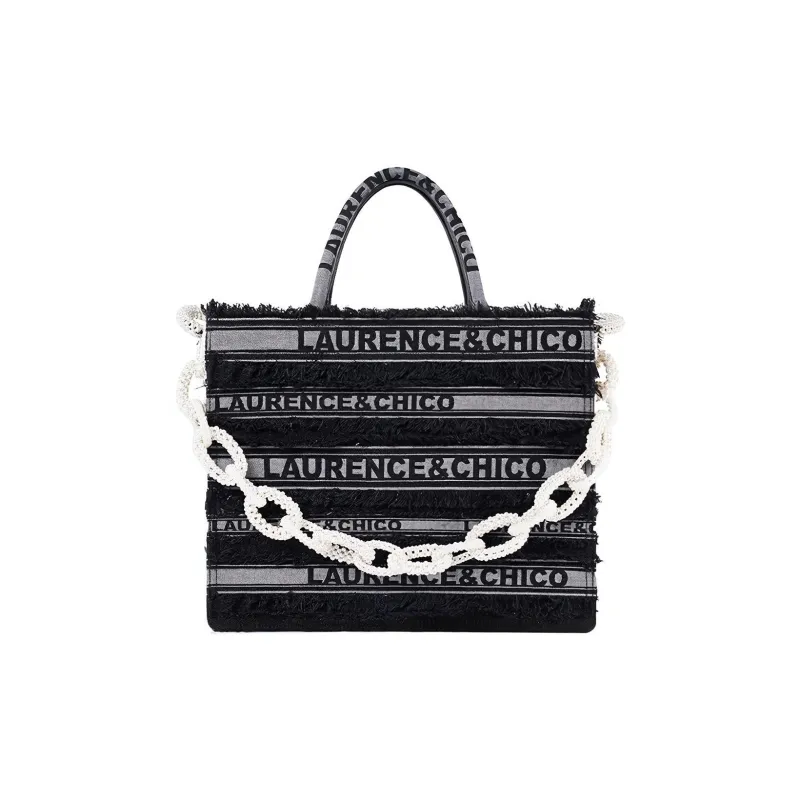 Laurence & Chico Cotton Tote Bag Handbag Small Size Women's Black-1