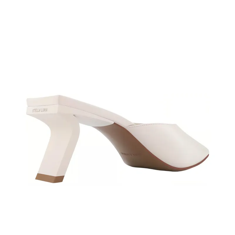 STELLA LUNA Closed Toe Slippers 6.5cm Women's White-3