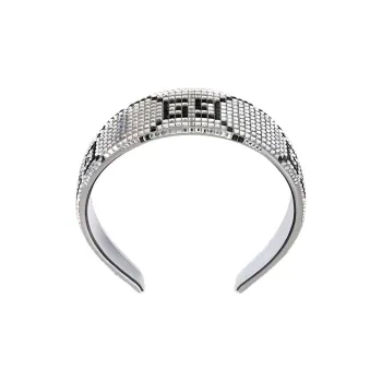 GUCCI Silk Hair Bands Women's Silver
