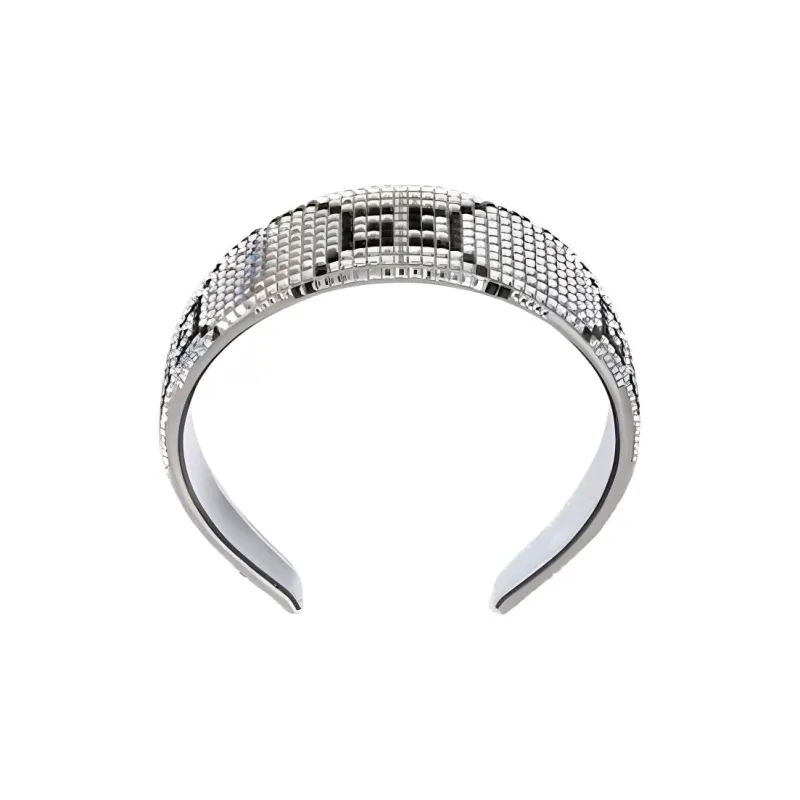 GUCCI Silk Hair Bands Women's Silver-0