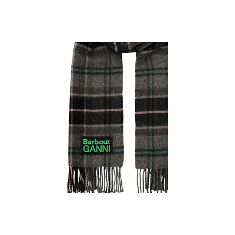GANNI Sheep Wool Knit Scarves Unisex Black-1
