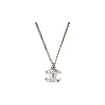 CHANEL 2011 Crystal-embellished Cc Pendant Necklace