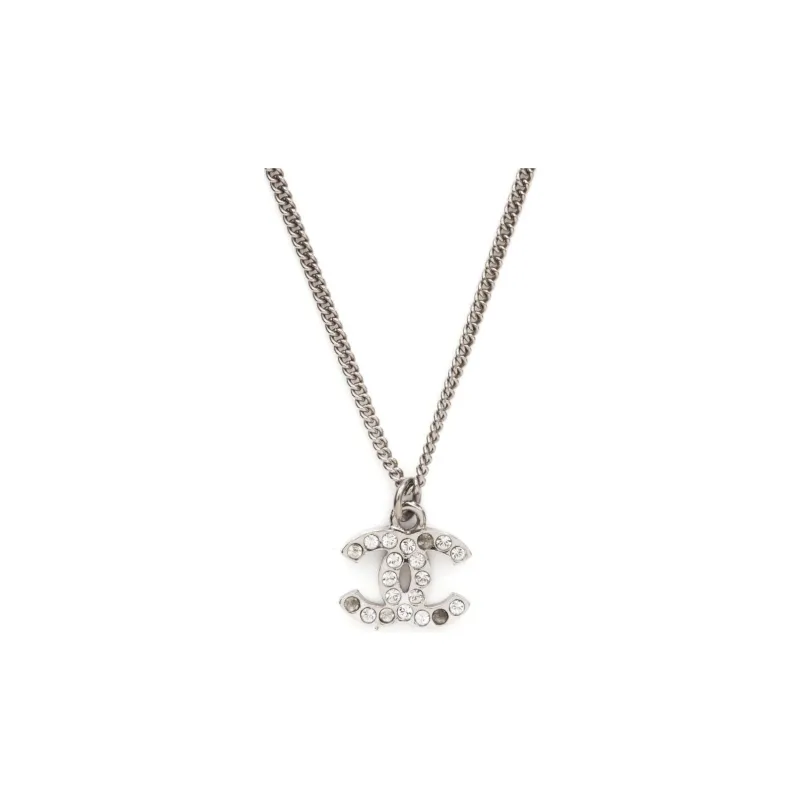 CHANEL 2011 Crystal-embellished Cc Pendant Necklace-0
