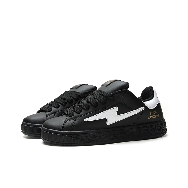 STUR YSN Wear resistant And Lightweight Low Top Skateboard Shoes Unisex Black-1