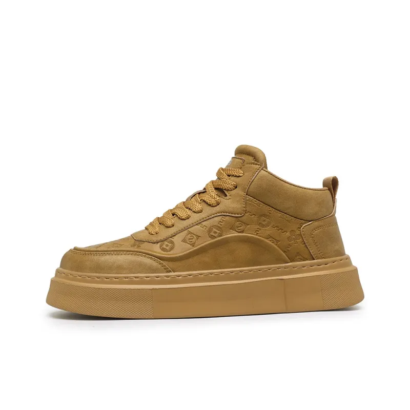 GERTOP Warm Coverage Wear Resistant Lightweight Slip Resistant Mid Top Platform Fashion Casual Skateboard Shoes Men's-19