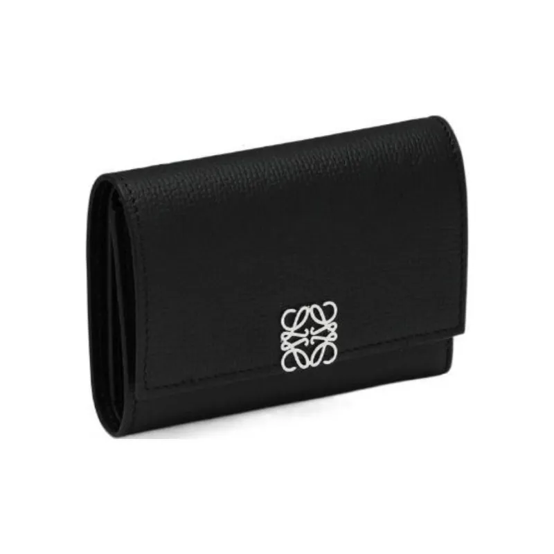 LOEWE Anagram Calfskin Wallet Women's Black-1