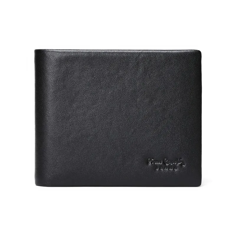 PIERRE CARDIN Cow Leather Father's Day Gift Wallet, Ticket Clip, Wallet Regular Men's Black-1
