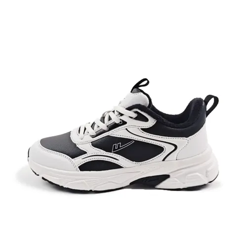 Warrior Anti Slip And Wear Resistant Warm Low Top Chunky Sneakers Women's Black White