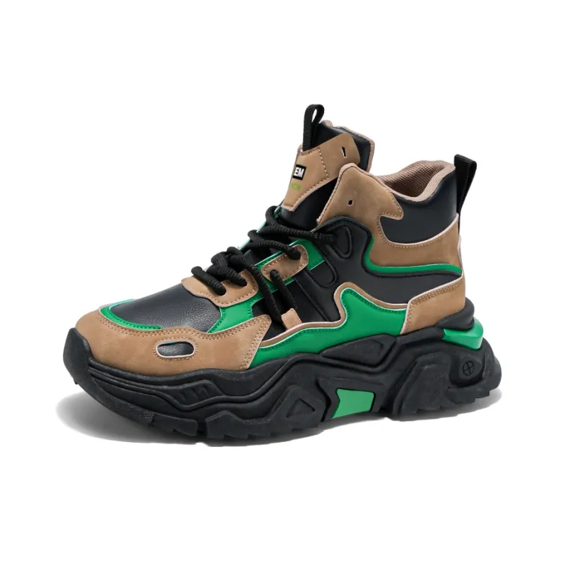 JKEM Anti Slip And Wear Resistant Height Increasing High Top Chunky Sneakers Men's-1