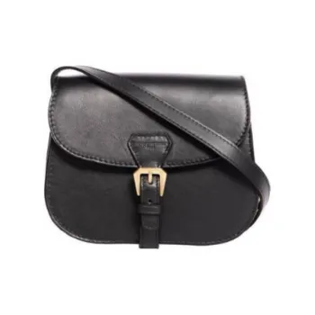 INES DE LA FRESSANGE Cow Leather Shoulder Bag Women's Black