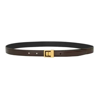 SAINT LAURENT   Leather Belts Women's Brown Width  2CM