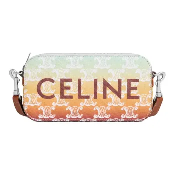 CELINE Leather Shoulder Bag, Crossbody Bag Men's Multicolor