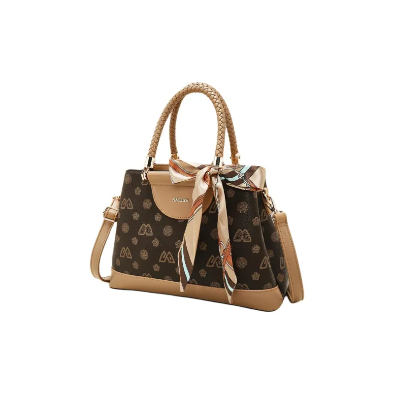 Safiya Synthetic Leather Shoulder Bag Crossbody Bag Handbag Large Size Women's Coffee-4