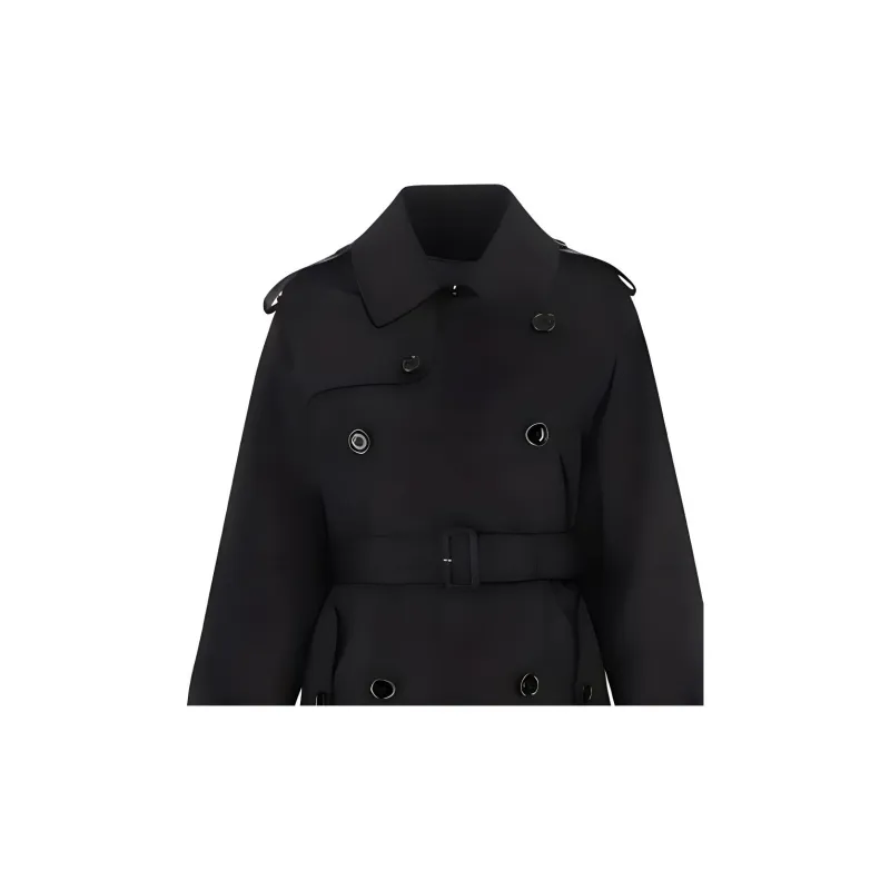 PRADA Double-Breasted Belted Long Sleeved Coat-5