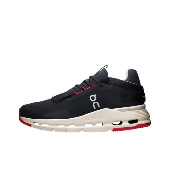 On Cloudnova 2 Anti Slip Wear Resistant Low Top Casual Running Shoes Men's Black Red