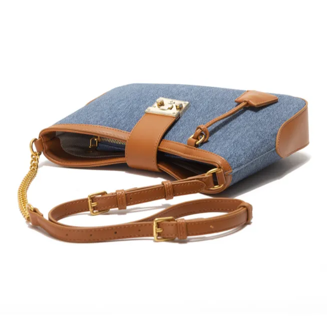 OCTSUI PVC Shoulder Bag Shoulder Bag Women's Ecru/Milk Tea Beige/Black/Denim/Brown White-14