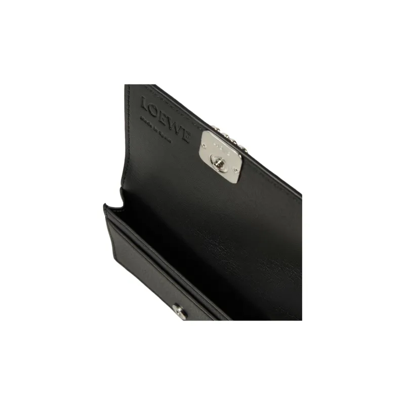 LOEWE Anagram Calfskin Wallet Women's Black-4