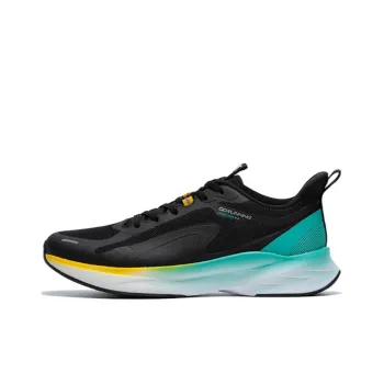 QIAODAN Light Speed 4.0 Running Shoes Men Low-Top Black/Atomic Green