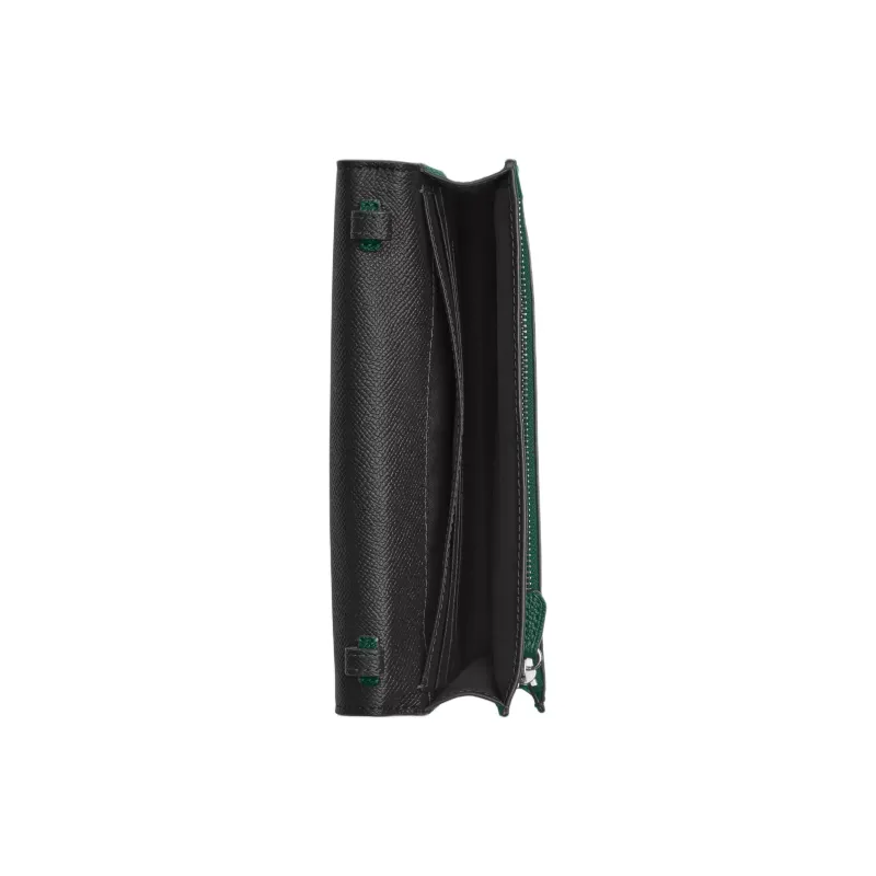 COACH Anna Cross Grain Leather Clutch, Crossbody Bag, Shoulder Bag Trumpets Women's Green-2