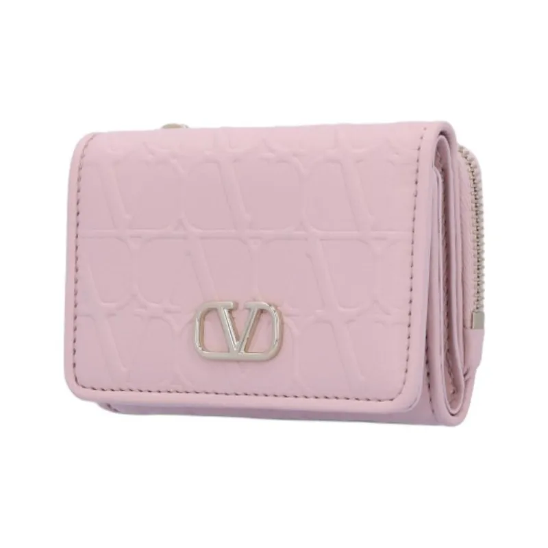 Valentino VLogo Plaque Zip Detailed Wallet-1