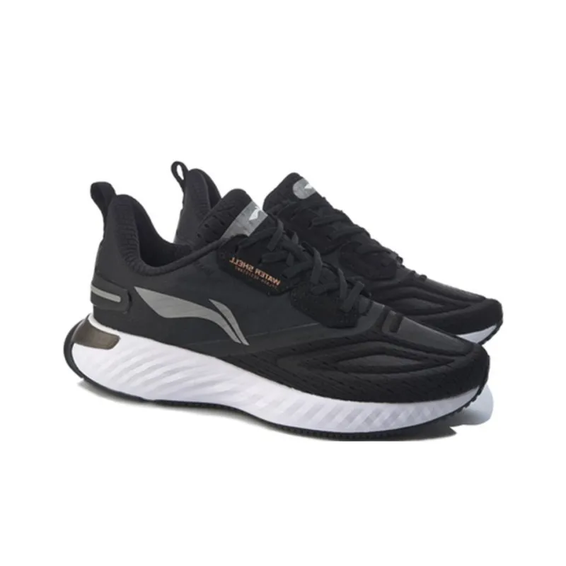 LiNing Cushioning Breathable Low-Top Running Shoes Women's Black White-3