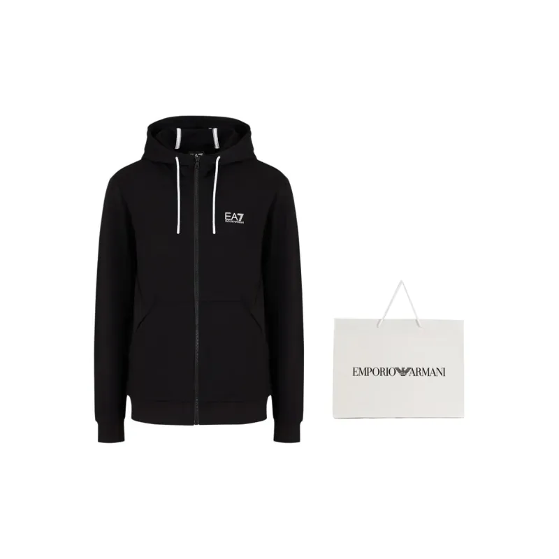EMPORIO ARMANI Zip-Up Drawstring Hoodie-6