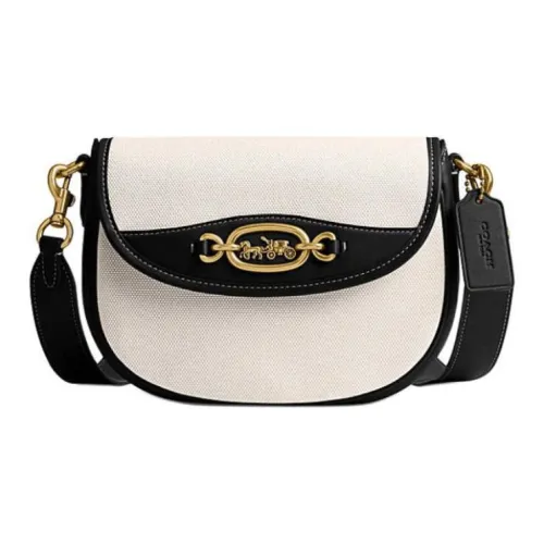 COACH Harley Canvas With Glove-Stitched Leather Crossbody Bag Shoulder Bag Small Size Women's Black