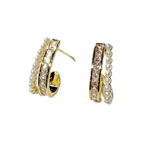 Yiru Copper Alloy Hoop Earrings Jewelry Accessories Women's-0