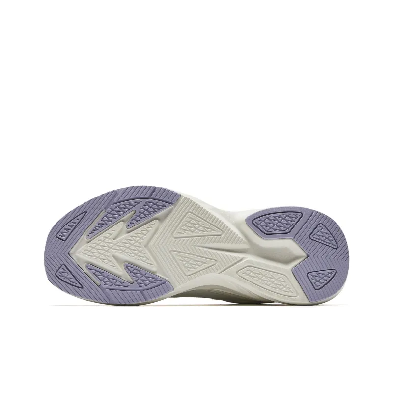 Anta Cushioning Anti-Slip And Wear-Resistant Height Increasing Low-Top Running Shoes Women's White Purple-5