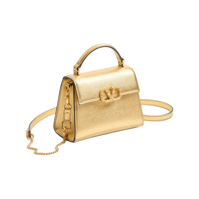 Valentino GARAVANIVSLING Grain Calfskin Shoulder Bag, Crossbody Bag, Handbag Mini Women's Gold-1