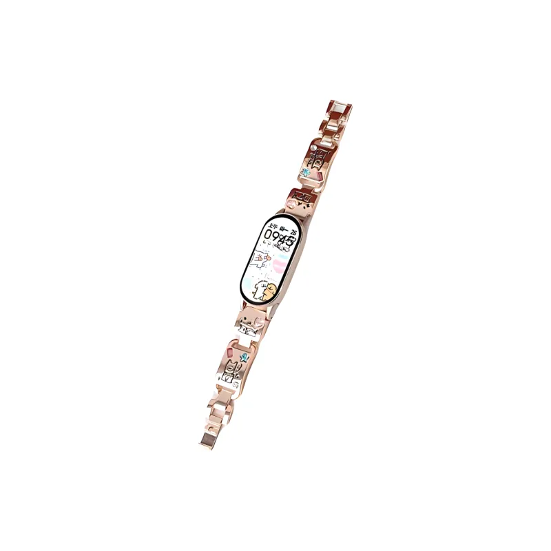 Vobafe Compatible With Xiaomi Mi Band 9/8. Cute Puppy Color Diamond Metal Strap Smart Watch Accessories-15