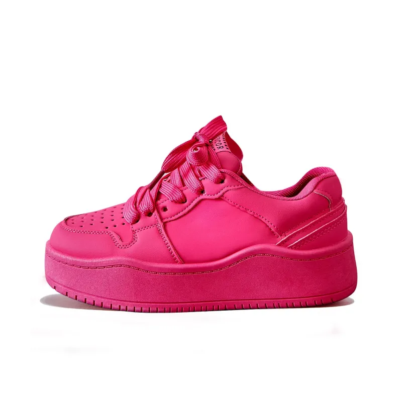 Little Red Man Slip Resistant Low Top Skateboard Shoes Women's-0