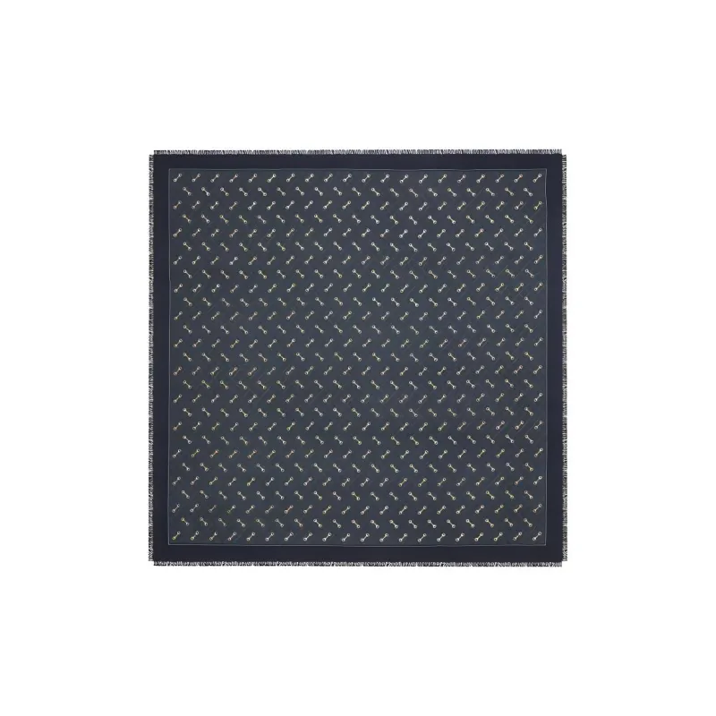 GUCCI Horsebit-Print Fringed Scarf-0