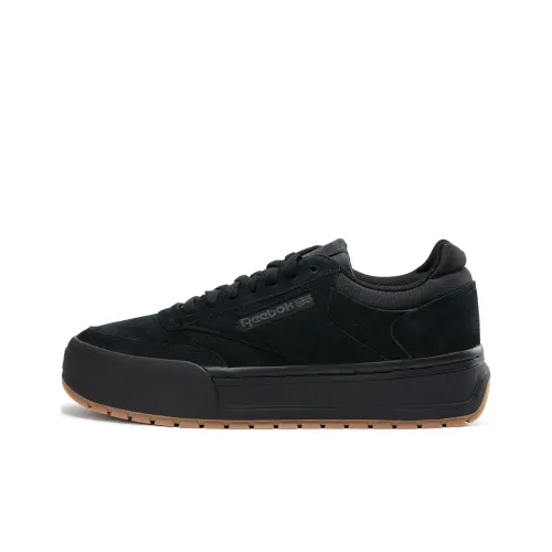 Reebok CLUB C MEGACOURT Height Increasing Wear Resistant Slip Resistant Low Top Skateboard Shoes Unisex Black Warrior
