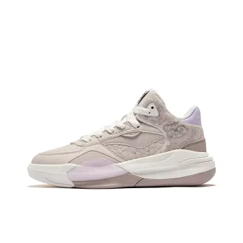 Erke Battery Panda 3V2 Anti Slip Wear Resistant High Top Skateboard Shoes Women's Beige Purple