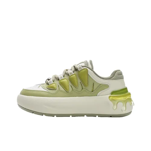 FILA CARROT 2 Anti Slip Wear Resistant Low Top Skateboard Shoes Women's Beige Green