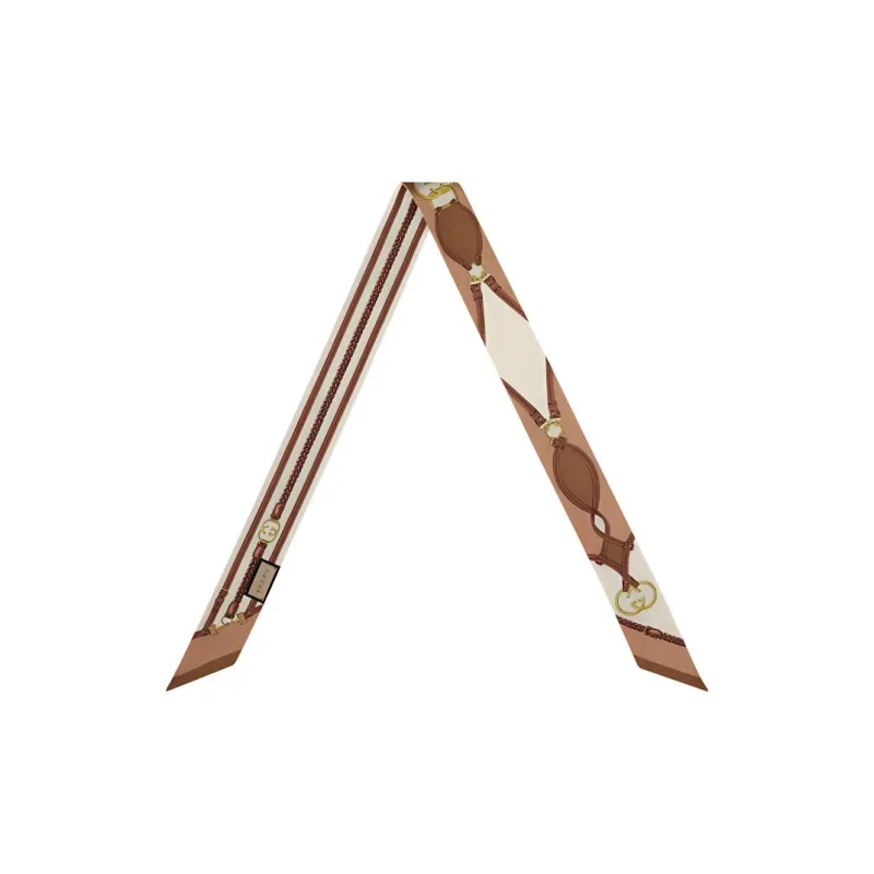 GUCCI Silk Scarves Women's Light Brown-1